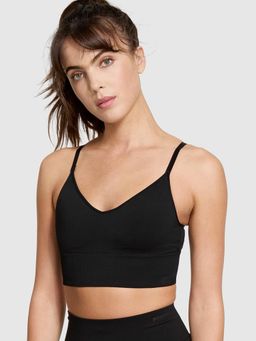 Victoria's Secret - Seamless Longline Black Sports Bra