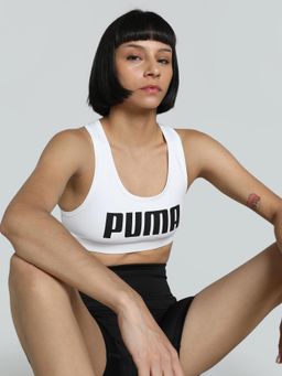 Puma - 4KEEPS Womens Printed White Sports Bra