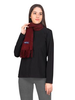 Model - Women Regular Fit Solid Women Muffler Maroon