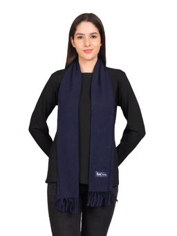 Model - Women Regular Fit Solid Women Muffler Navy Blue