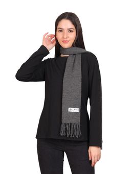 Model - Women Regular Fit Solid Women Muffler Dark Charcoal