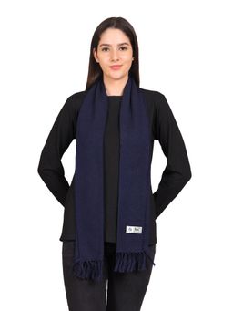 Model - Women Regular Fit Solid Women Muffler Navy Blue