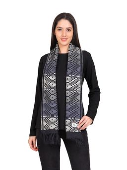 Model - Women Regular Fit Self Design Women Muffler Black