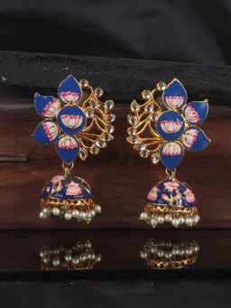 Anika's Creations - Traditional Gold Plated Enamelled Party Wear Jhumka Earring