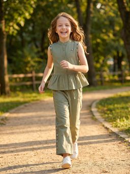 ELLE - Girls Elle Green Printed Top