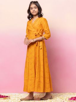 Miss Indya - Yellow Bandhani Print Angrakha Anarkali Kurta