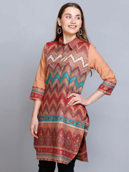 Kidar - Women Multi-Colour Ethnic Wear Cotton Silk Kurta