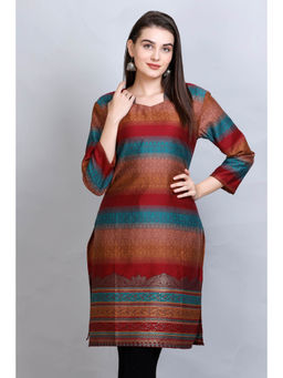 Kidar - Women Multi-Colour Ethnic Wear Cotton Silk Kurta