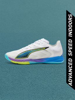 Puma - Unisex White Accelerate Nitro SQD 4 Badminton Shoes