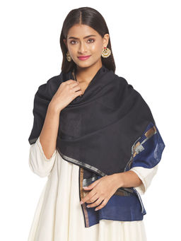 Fabindia - Black Cotton Silk Stole