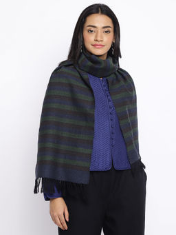 Fabindia - Navy Wool Hand Woven Muffler