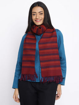 Fabindia - Maroon Wool Hand Woven Muffler