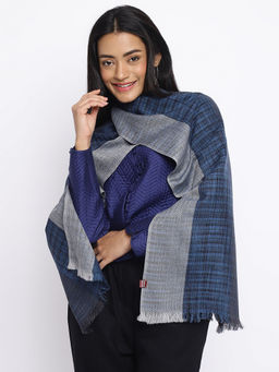 Fabindia - Blue Wool Hand Woven Muffler