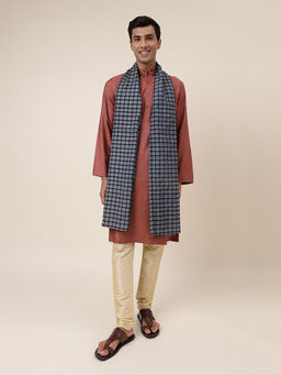 Fabindia - Black Silk Blend Hand Woven Men Stole