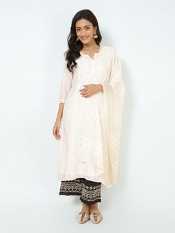 Fabindia - Natural Cotton Silk Embroidered Stole