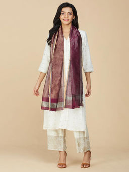 Fabindia - Wine Cotton Silk Maheshwari Stole
