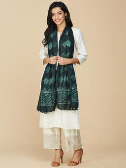Fabindia - Green Silk Tie And Dye Stole