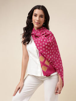 Fabindia - Pink Silk Bandhani Stole