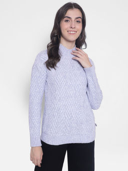 CRIMSOUNE CLUB - Womens Grey High Neck Sweater