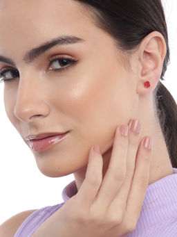 Carlton London - 18Kt Gold Plated with Cz Circular Stud Earring for Women