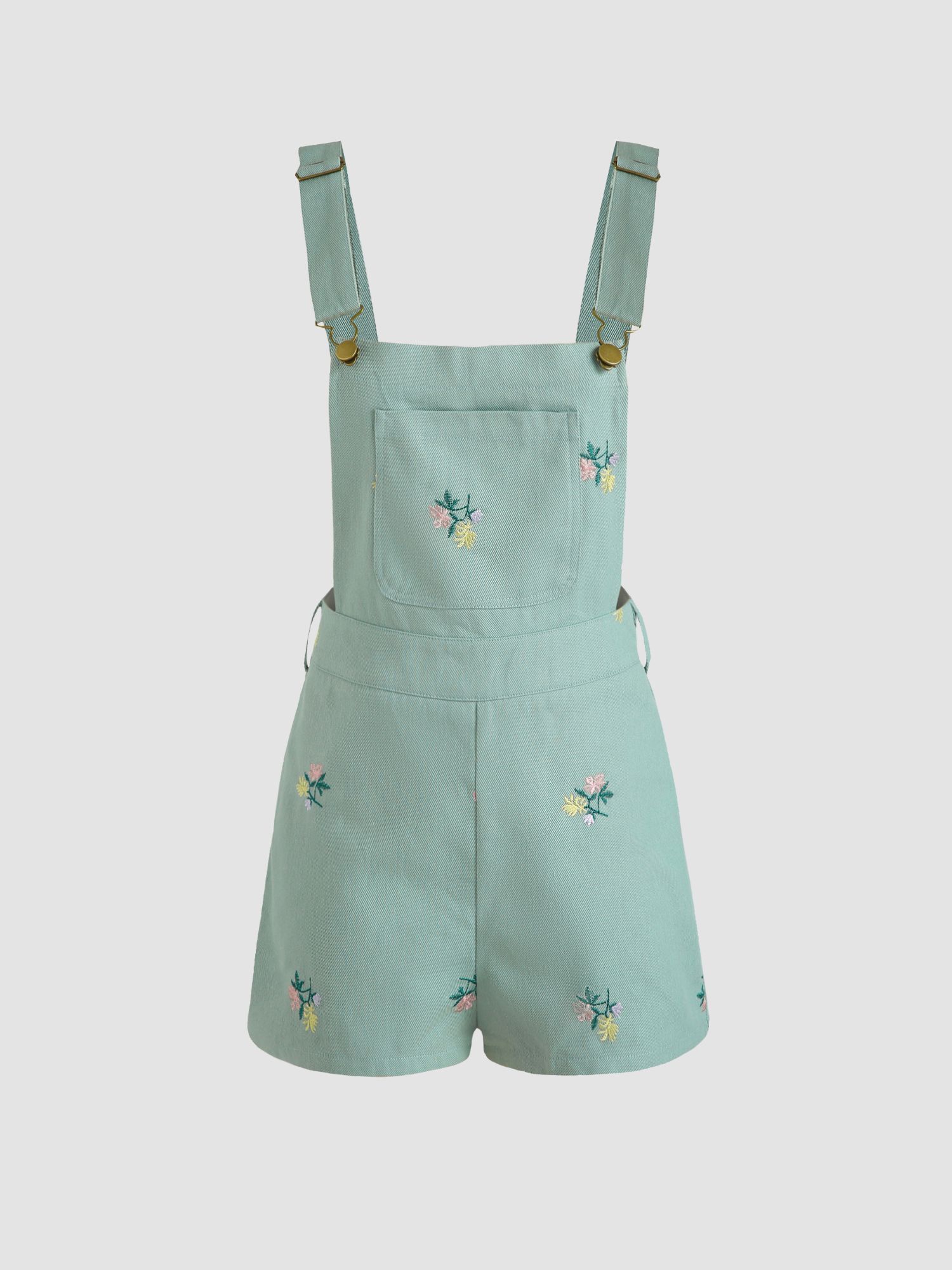 cider Floral Embroidery Pocket Romper-picture-13