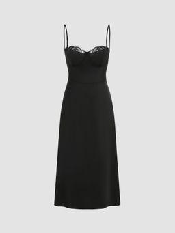 Cider - Lace Trim Cami Midi Dress