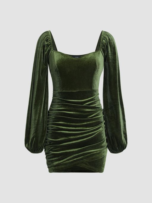 green emerald velvet dress Cider Kiss Strapless Velvet Mini Dress in Burgundy main image 1