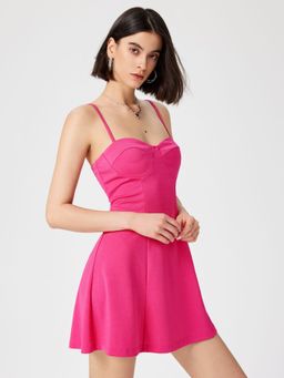 Cider - V Neck Ruffle Knit Mini Dress