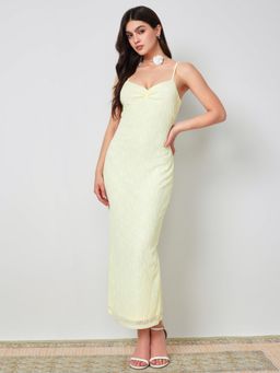 Cider - Floral Ruched Split Knit Maxi Dress