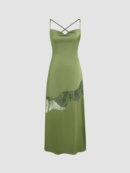 Cider - Split Criss Cross Lace Maxi Dress