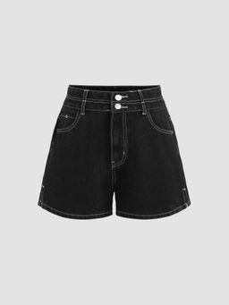 Cider - Denim Stitch Button Shorts