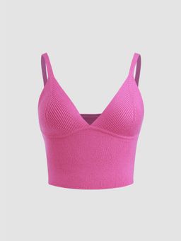 Cider - Solid Knit V Neck Cami Top