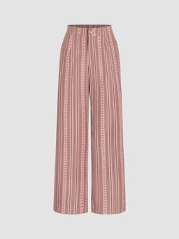 Cider - Corduroy Mid Waist Striped Wide Leg Trousers