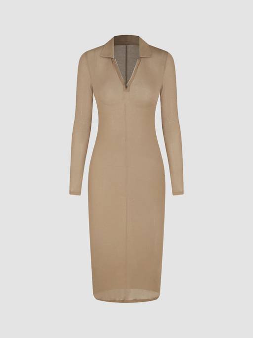 nude jersey dress Buy Solid Cami Midi and Transparent Collar Zipper Midi Dress (Set of 2) Online Manufacturer_Marquis