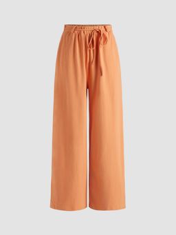 Cider - Mid Waist Solid Straight Leg Trousers (Set of 2)