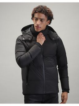 Monte Carlo - Men Black Solid Full Sleeves Regular Jacket