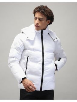 Monte Carlo - Men White Solid Full Sleeves Regular Jacket