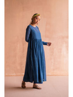 SWATTI KAPOOR - Neel Navy Blue Stripes Printed Kurta