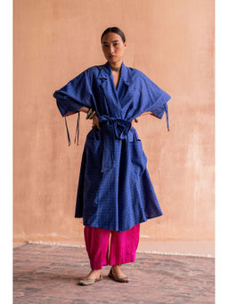 SWATTI KAPOOR - Neel Blue Printed Ethnic Jacket