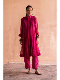 SWATTI KAPOOR - Rani Pink Shirt Style Kurta