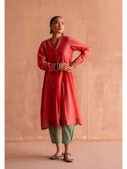 SWATTI KAPOOR - Gujari Coral Floral Printed Kurta