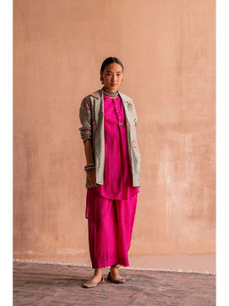 SWATTI KAPOOR - Firoza Green Printed Ethnic Jacket