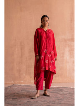 SWATTI KAPOOR - Lal Red Hand Block Print Kurta
