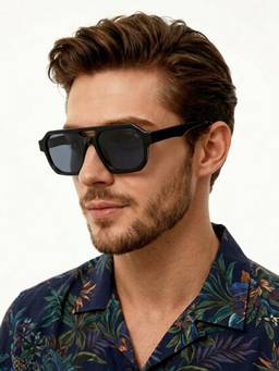 Eyejack - Unisex Plastic Black Square Full Rim Sunglasses-3753Cl506 (52)