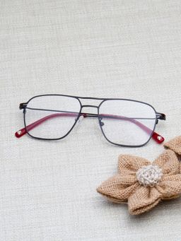 TED SMITH - Unisex Metal Black Square Full Rim Eyeglass Frames-Airstar 1_C1 (54)