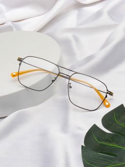 TED SMITH - Unisex Metal Grey Square Full Rim Eyeglass Frames-Airstar 1_C2 (54)
