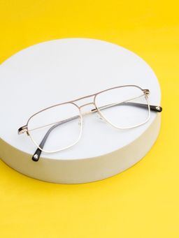 TED SMITH - Unisex Metal Gold Square Full Rim Eyeglass Frames-Airstar 1_C3 (54)