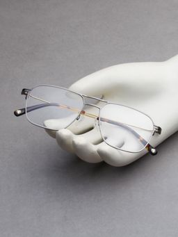 TED SMITH - Unisex Metal Silver Square Full Rim Eyeglass Frames-Airstar 1_C5 (54)