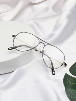 TED SMITH - Unisex Metal Black Pilot Full Rim Eyeglass Frames-Airstar 2_C1 (56)