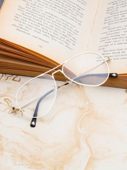 TED SMITH - Unisex Metal Gold Pilot Full Rim Eyeglass Frames-Airstar 2_C2 (56)